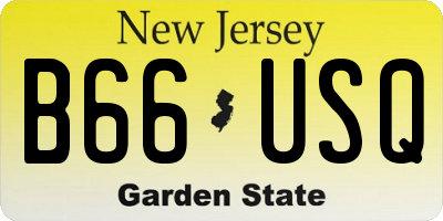 NJ license plate B66USQ