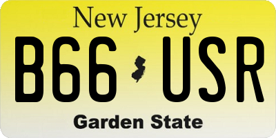 NJ license plate B66USR