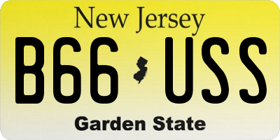 NJ license plate B66USS
