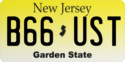 NJ license plate B66UST