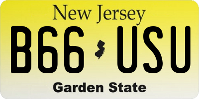 NJ license plate B66USU