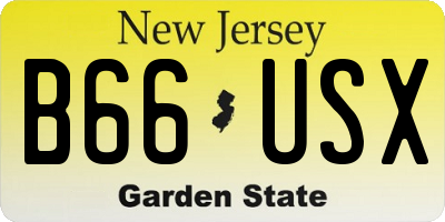 NJ license plate B66USX