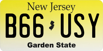 NJ license plate B66USY