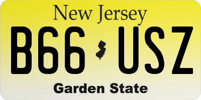 NJ license plate B66USZ