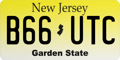 NJ license plate B66UTC