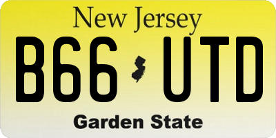 NJ license plate B66UTD