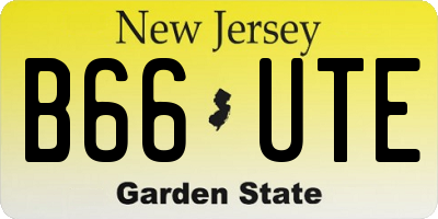 NJ license plate B66UTE