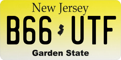 NJ license plate B66UTF