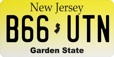 NJ license plate B66UTN