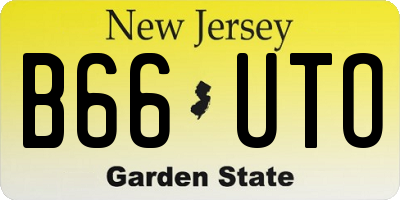 NJ license plate B66UTO