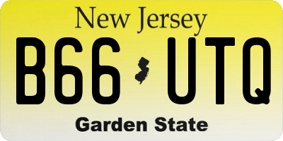 NJ license plate B66UTQ