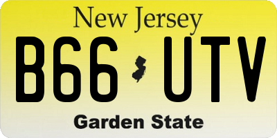 NJ license plate B66UTV