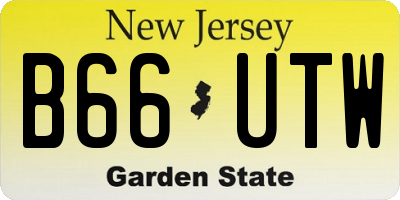 NJ license plate B66UTW