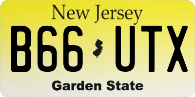 NJ license plate B66UTX