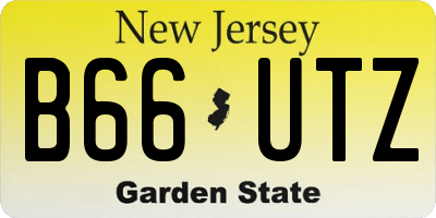 NJ license plate B66UTZ