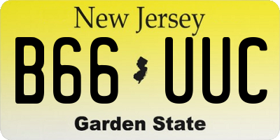 NJ license plate B66UUC