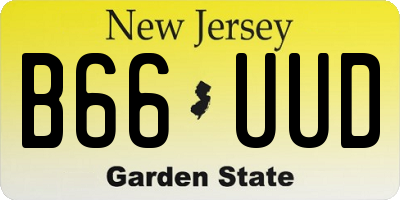 NJ license plate B66UUD