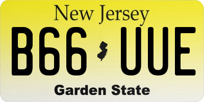 NJ license plate B66UUE