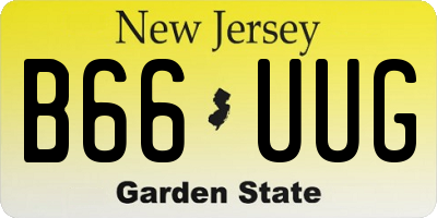 NJ license plate B66UUG