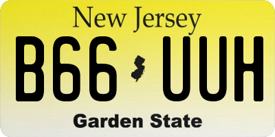 NJ license plate B66UUH