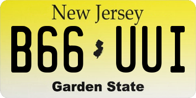 NJ license plate B66UUI