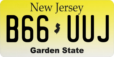 NJ license plate B66UUJ