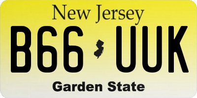 NJ license plate B66UUK