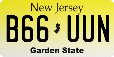 NJ license plate B66UUN