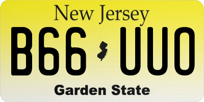 NJ license plate B66UUO