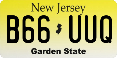 NJ license plate B66UUQ