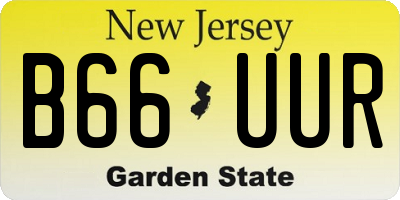 NJ license plate B66UUR