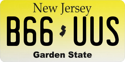 NJ license plate B66UUS