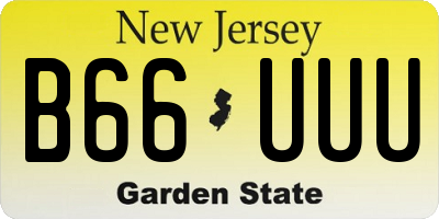 NJ license plate B66UUU