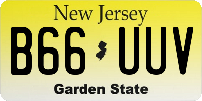 NJ license plate B66UUV