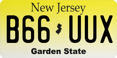 NJ license plate B66UUX