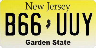 NJ license plate B66UUY