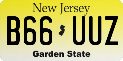 NJ license plate B66UUZ