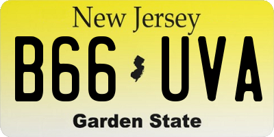 NJ license plate B66UVA