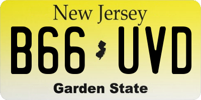 NJ license plate B66UVD