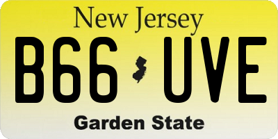 NJ license plate B66UVE