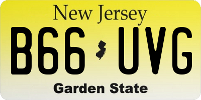 NJ license plate B66UVG