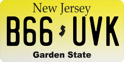 NJ license plate B66UVK
