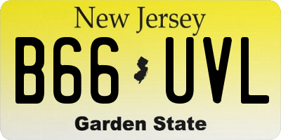 NJ license plate B66UVL