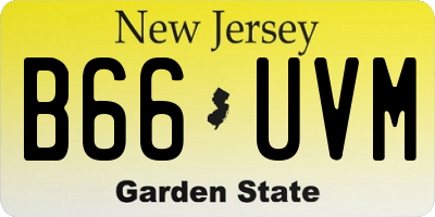 NJ license plate B66UVM