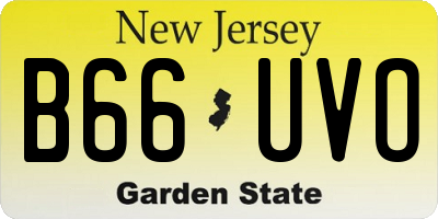 NJ license plate B66UVO