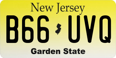 NJ license plate B66UVQ