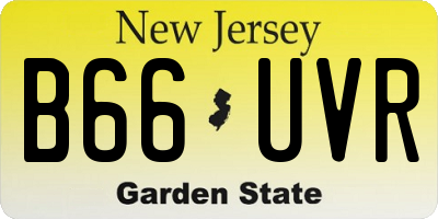 NJ license plate B66UVR