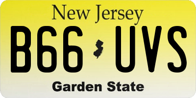 NJ license plate B66UVS