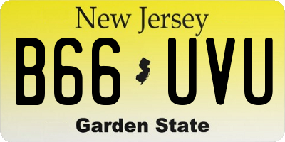 NJ license plate B66UVU