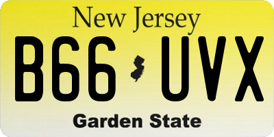 NJ license plate B66UVX